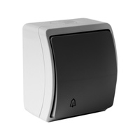 Türklingel Klingelknopf Klingeltaster Taster grau/anthrazit IP44 155-08-DRV