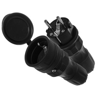 Anschlussset mit Stecker WT-54 und Kupplung GN-44 250V Schuko schwarz W-98861