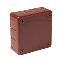 Abzweigkasten Aufputz-Feuchtraum Gummi Verschraubung gewindelos Abzweigdose braun 98x98x42 mm ViPlast 041-02