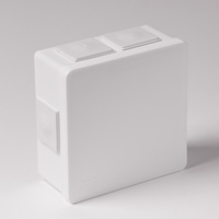 Abzweigkasten Aufputz-Feuchtraum Verbindungsdose 80x80x32 m.Gummi Verschraubung gewindelos Abzweigdose weiss ViPlast 002-01