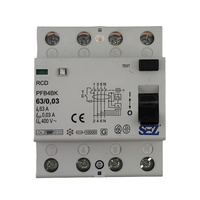 Fehlerstromschutzschalter FI-Schalter PFB4 63/0,03 40A SEZ Typ B PFB4 BK 63/0,03