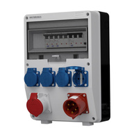 Stromverteiler TD-S/FI 1x16A 4x230V mit 32A Anbaustecker Doktorvolt DV-2534-D